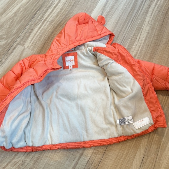 Cat & Jack 4t adorable coat in coral orange-pink or peach color - Picture 7 of 9